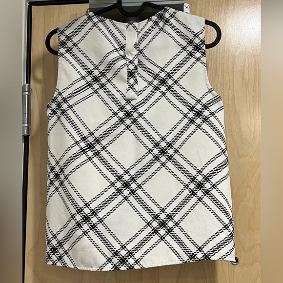 Zara Basic Black/White Plaid Tank Too Blouse - Picture 2 of 5